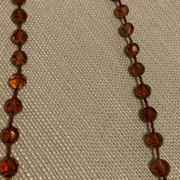 Brown Bead Necklace 38" around - Picture 6 of 8